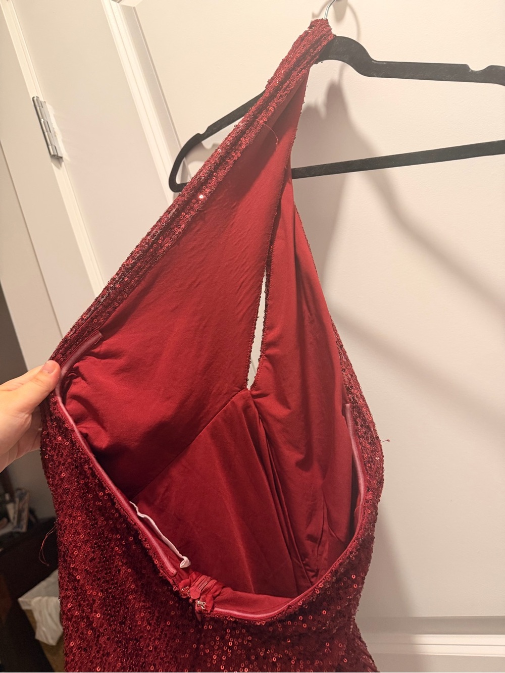 ASTR Red Sequin Open Back Halter Top - Picture 3 of 4